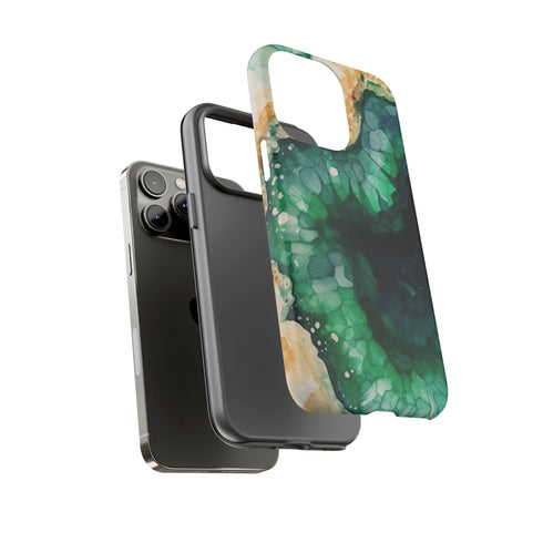 Green Geode in Watercolor - Impact Resistant Phone Case